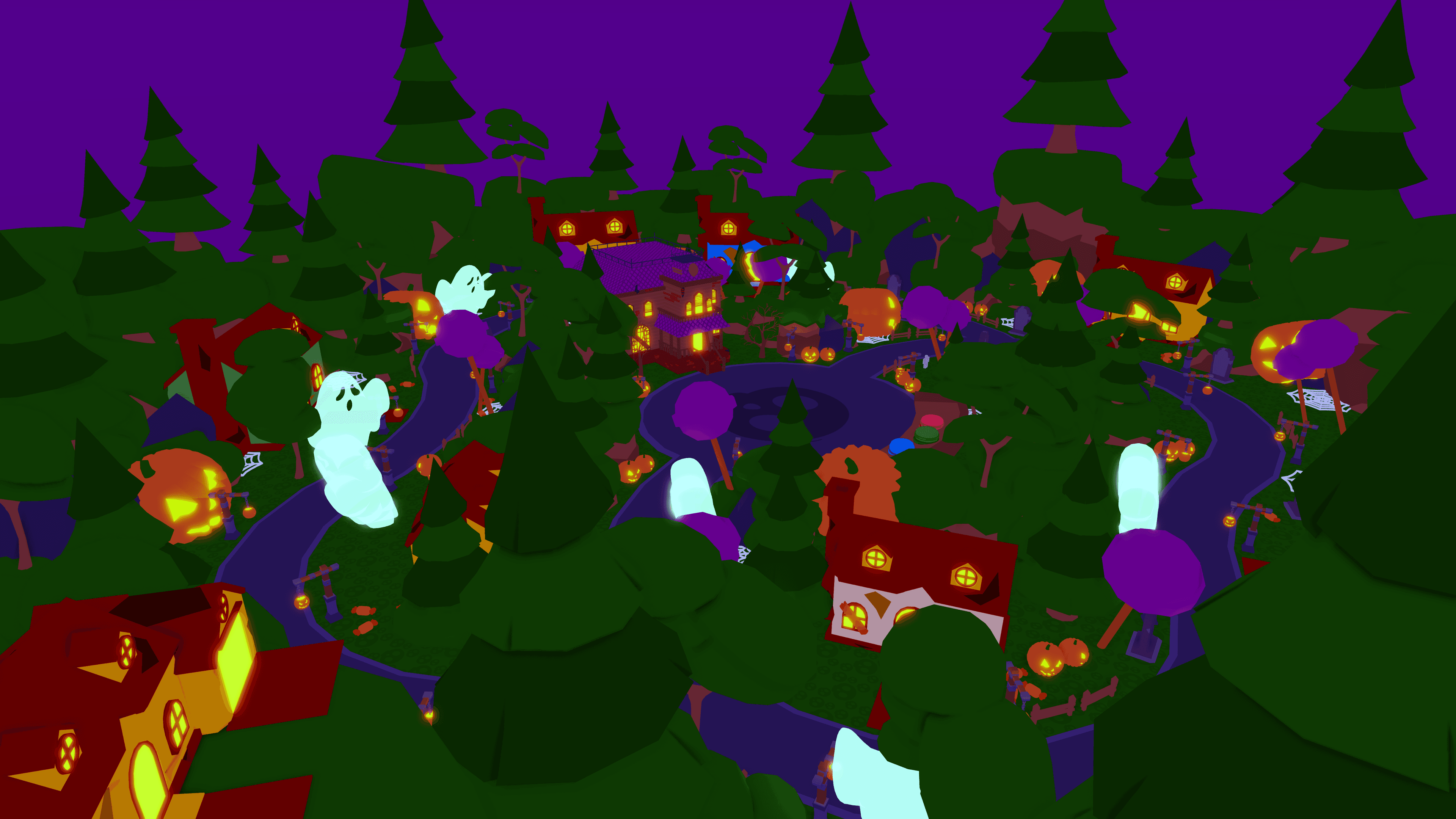Halloween Roblox game scene
