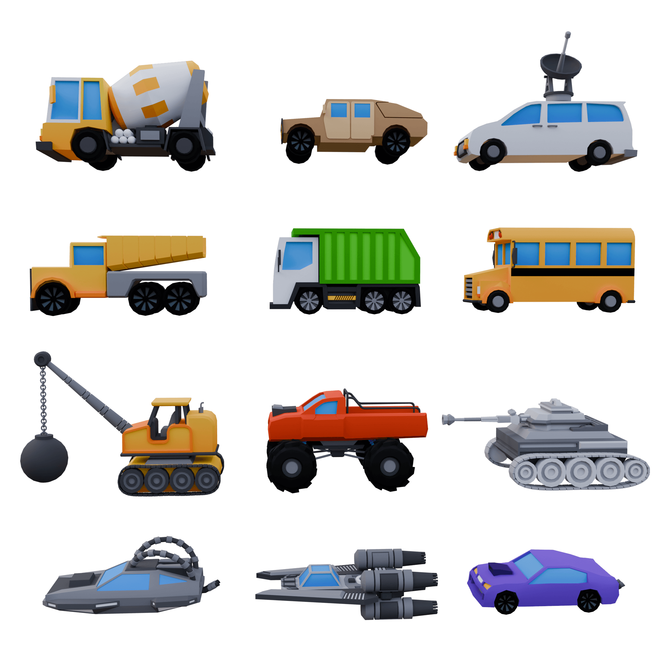Stylized 3D car collection